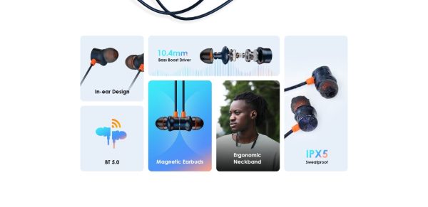Itel N53 Ergonomic Magnetic Wireless Neckband - Image 3